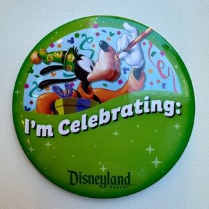 Disney Disneyland Resort “I’m Celebrating” Button Pin